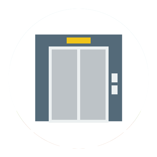 Passenger lift and service lift for each core